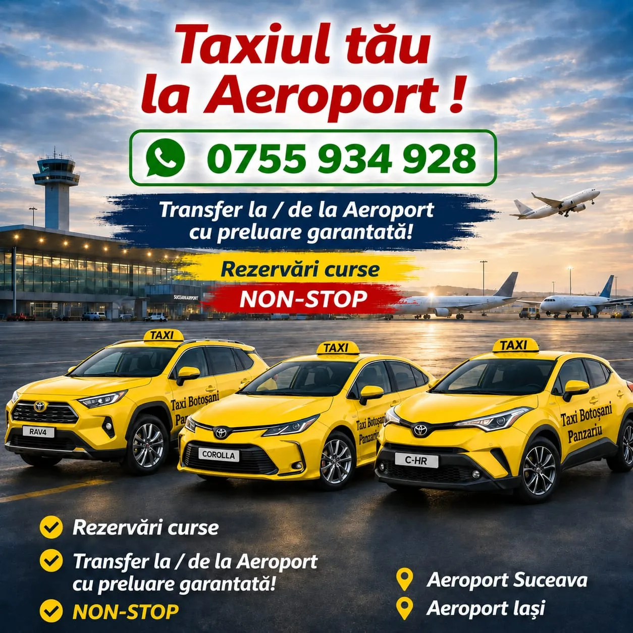 Taxi Botoșani — dispecerat non-stop
